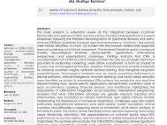 International Conference on Data-Driven Customer Relationship Management (ICDCRM)